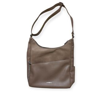 Espe Valerie 2 Texture Crossbody Bag Vegan Leather Tan Beige Canadian Company